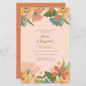 Budget Earthy Boho Blush Oranje Floral Wedding (Voorkant / Achterkant)