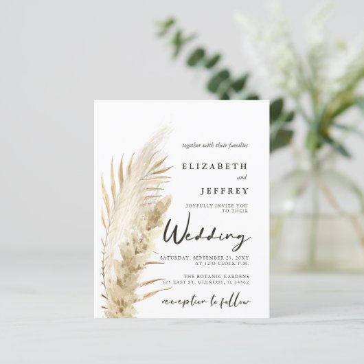 Budget Earthy Boho Pampas Wedding (Staand voorkant)