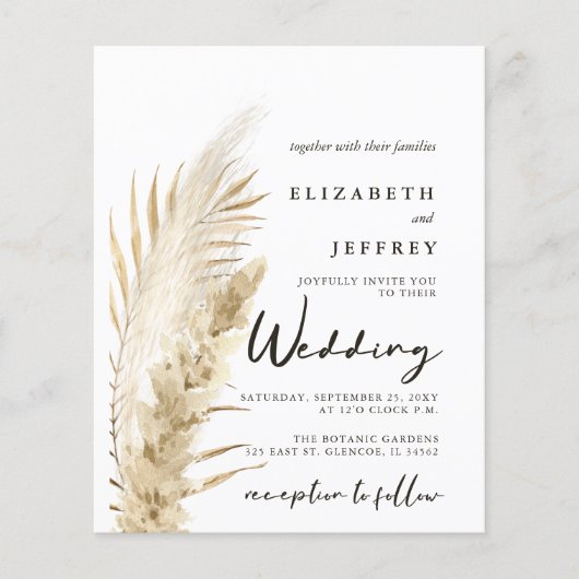 Budget Earthy Boho Pampas Wedding (Voorkant)