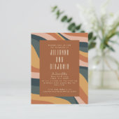 Budget Earthy Boho Wavy Lines Terracotta Wedding (Staand voorkant)