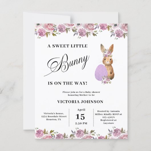 Budget Easter Baby Shower Invitation (Voorkant)