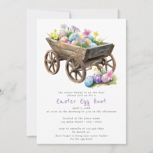 Budget Easter Egg Hunt Egg Winkelwagen Eenvoudig Kaart (Voorkant)