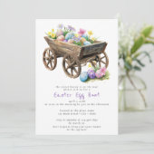 Budget Easter Egg Hunt Egg Winkelwagen Eenvoudig Kaart (Staand voorkant)