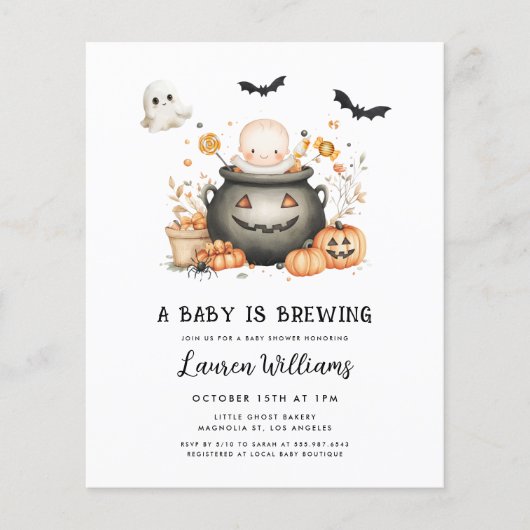 BUDGET Een Baby brouwt Halloween Baby shower (Voorkant)