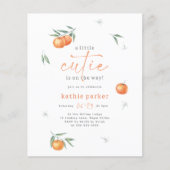 Budget Een beetje Cutie Oranje Citrus Baby shower (Voorkant)