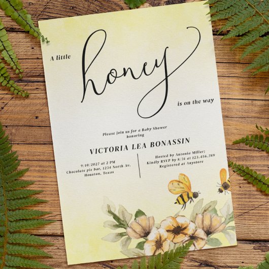 Budget Een beetje honingbij Baby shower Invitation