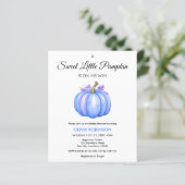 Budget Een beetje Pumpkin Boy Baby shower Uitnodig (Staand voorkant)