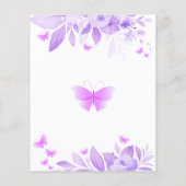 Budget Een beetje Vlinder Baby shower Invitation (Achterkant)