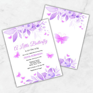 Budget Een beetje Vlinder Baby shower Invitation