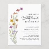 Budget Een beetje Wildflower Baby shower uitnodige (Voorkant)