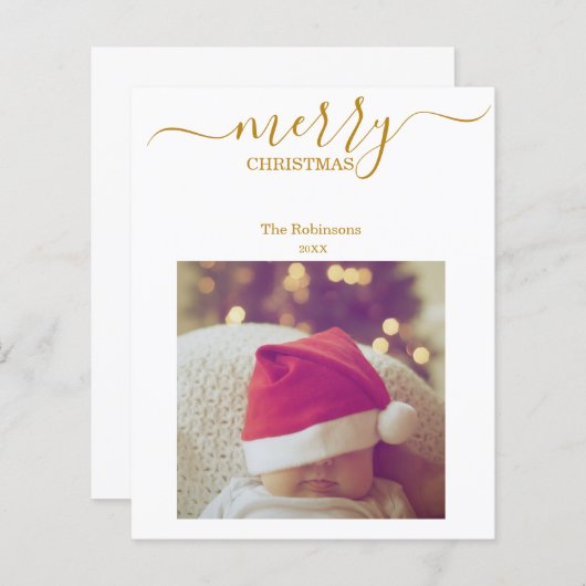 Budget Eén Foto Modern Minimalistisch Kerstmis (Voorkant / Achterkant)