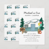 Budget Een Gelukkige Camper Bomen Camping 1e Verja Notitiekaartje (Voorkant / Achterkant)