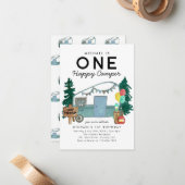 Budget Een Gelukkige Camper Bomen Camping 1e Verja Notitiekaartje (Voorkant / Achterkant in situ)