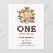 Budget Een Gelukkige Camper Jongen Eerste Verjaard Flyer (Voorkant)