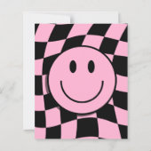 Budget Een Happy Babe Roze 1e Verjaardag Uitnodige (Achterkant)