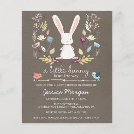 Budget een kleine bunny Baby shower uitnodiging Flyer