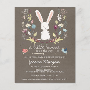 Budget een kleine bunny Baby shower uitnodiging Flyer