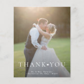 Budget eenvoudig 2 foto typografie bruiloft dank u flyer (Voorkant)
