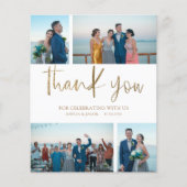 Budget Eenvoudig 4 Foto Dank u bruiloft (Voorkant)