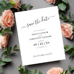 Budget eenvoudig chic script bruiloft opslaan van<br><div class="desc">Moderne elegante minimalistische typografie script neutraal BUDGET BETAALBARE bruiloft bewaar de datumkaart.</div>