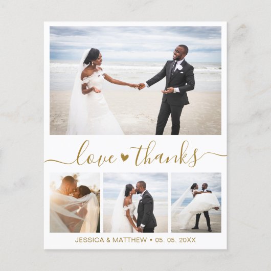 Budget Eenvoudig Collage Weddenschap Bedankt Flyer (Voorkant)