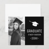 Budget Eenvoudig Minimalistisch Afstudeeraankondig (Voorkant / Achterkant)