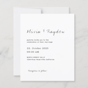 BUDGET Eenvoudig minimalistisch script bruiloft