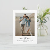 Budget Eenvoudig Modern Minimalistisch Drie Foto Save The Date (Staand voorkant)