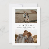 Budget Eenvoudig Modern Minimalistisch Drie Foto Save The Date (Voorkant)