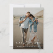 Budget Eenvoudig Modern Minimalistisch Twee Foto Save The Date (Voorkant)