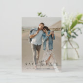 Budget Eenvoudig Modern Minimalistisch Twee Foto Save The Date (Staand voorkant)