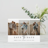 Budget Eenvoudig Modern Minimalistisch Vier foto Save The Date (Staand voorkant)