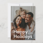 Budget Eenvoudig Modern Vet Type Twee Foto Feestdagenkaart (Voorkant)