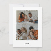 Budget Eenvoudig Modern Vet Type Vier Foto Feestdagenkaart (Achterkant)