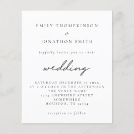 Budget Eenvoudig om het even welke uitnodiging van