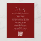 BUDGET Eenvoudig rood grensscript QR-codebruiloft (Achterkant)