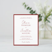 BUDGET Eenvoudig Rood Rand Script Foto Bruiloft (Staand voorkant)