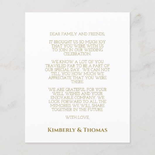 Budget Eenvoudig script bruiloft Hartelijk dank! K Flyer (Achterkant)