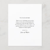 Budget Eenvoudig Script Foto Bruiloft Dank u Kaart (Achterkant)