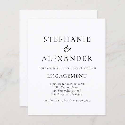 Budget Eenvoudig tekstservice Partij (Voorkant / Achterkant)