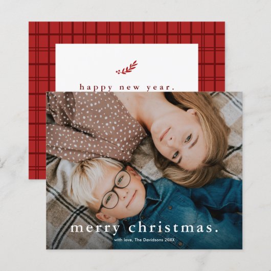 Budget Eenvoudig Type Foto Kerstkaart (Voorkant / Achterkant)
