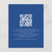 Budget Eenvoudig Wit Blauw QR Code Bruiloft Uitnod (Achterkant)