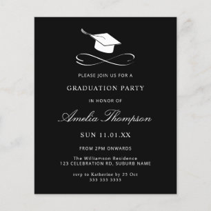 Budget Eenvoudig zwart-wit Afstuderen