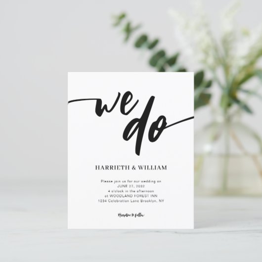 BUDGET Eenvoudig zwart-wit script dat we doen brui (Staand voorkant)