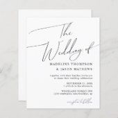 BUDGET Eenvoudig Zwart-wit Script De bruiloft (Voorkant / Achterkant)