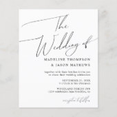 BUDGET Eenvoudig Zwart-wit Script De bruiloft (Voorkant)