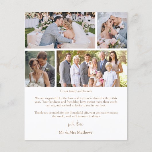 Budget Eenvoudige bruiloft Dank u 5 foto's (Achterkant)