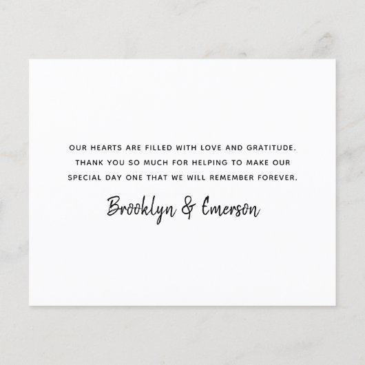 BUDGET Eenvoudige bruiloft Hartelijk dank (Achterkant)