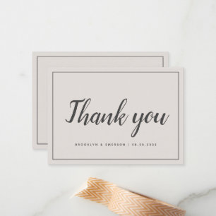 BUDGET Eenvoudige bruiloft Hartelijk dank Notitiekaartje