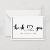 BUDGET Eenvoudige bruiloft Hartelijk dank Notitiekaartje (Voorkant)